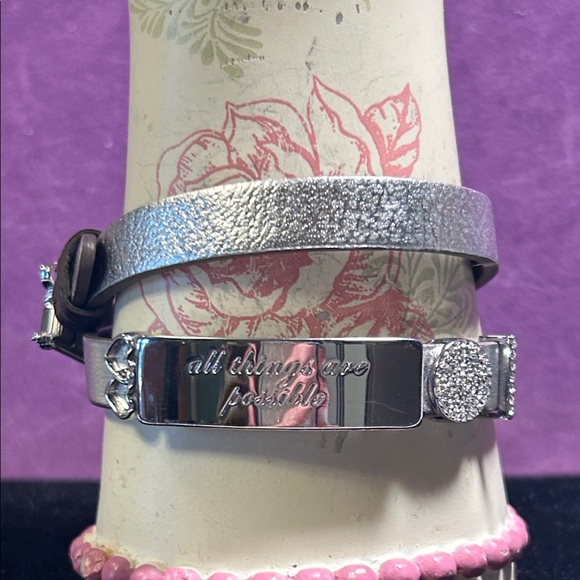 Silver Inspirational Wrap Bracelet - "All Things Are Possible" - Keep Collective - Picture 4 of 11